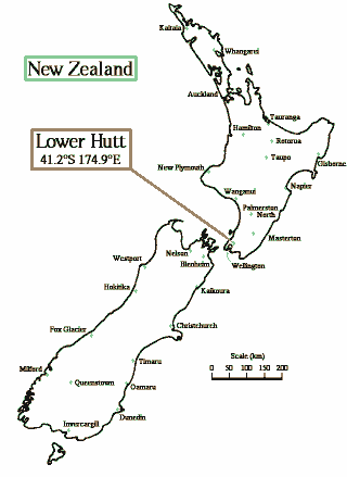 Inline Image: A map of N.Z. showing Lower Hutt